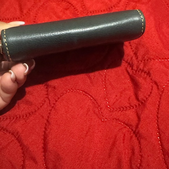 Dooney & Bourke Green and Red Leather Card Holder - Picture 3 of 9